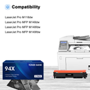 Toner Bank Cartuccia Toner Compatibile per 94X CF294X 94A CF294A Pro MFP M118dw M148dw M148fdw 148dw 118dw 148fdw M118 M148 (Nero, Confezione da 2)