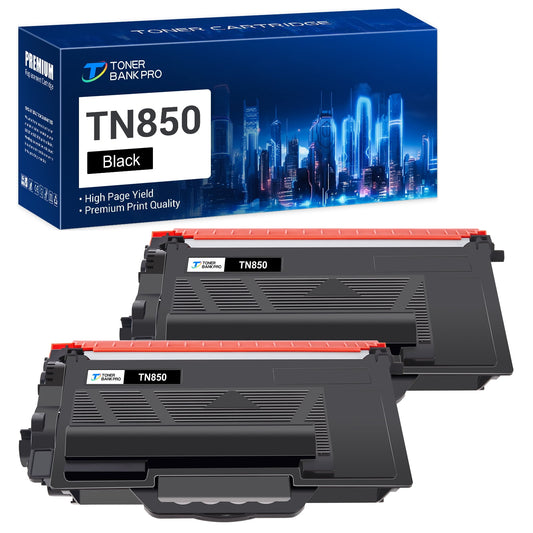 TN850 High Yield Toner Cartridge Compatible for Brother TN850 TN820 TN-850 TN 850 TN-820 Black MFC-L5900DW HL-L6200DW HL-L6200DWT HL-L5200DW MFC-L5700DW MFC-L5850DW MFC-L6800DW Printer Ink 2-Pack