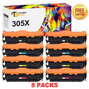 Toner Bank 8-Pack Compatible Toner Cartridge for HP CE410X 305X for HP Laserjet Pro 400 M451dn M451nw M475dn M475dw 300 Color M375nw