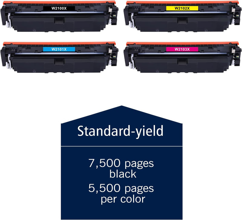 210X High Yield Toner Cartridge Compatible for HP 210A 210X W2100A W2100X Color Laserjet Pro MFP 4301fdw 4301fdn 4201dn 4201dw Printer Ink 4-Pack