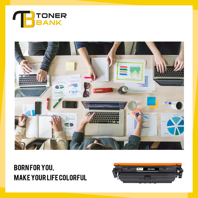 210A Toner Cartridge 4-Pack (With Chip) Compatible for HP 210A W2100A 210X W2100X for HP Color LaserJet Pro 4201dn 4201dw MFP 4301fdn 4301fdw 4201d 4301fd Printer Ink (Black/Cyan/Magenta/Yellow)