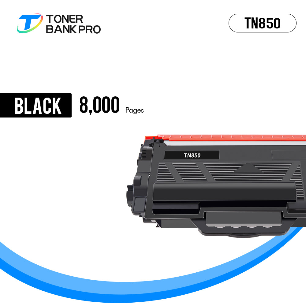 TN850 High Yield Toner Cartridge Compatible for Brother TN850 TN820 TN-850 TN 850 TN-820 Black MFC-L5900DW HL-L6200DW HL-L6200DWT HL-L5200DW MFC-L5700DW MFC-L5850DW MFC-L6800DW Printer Ink 2-Pack