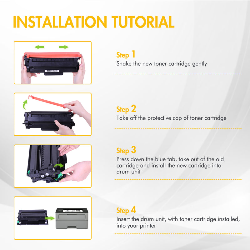 TN830 TN830XL Toner Cartridge Compatible for Brother TN830 TN-830 TN830XL DCP-L2640DW HL-L2460DW HL-L2405W MFC-L2820DW HL-L2400D L2405W L2480DW MFC-L2820DWXL Printer Ink Black 2-Pack