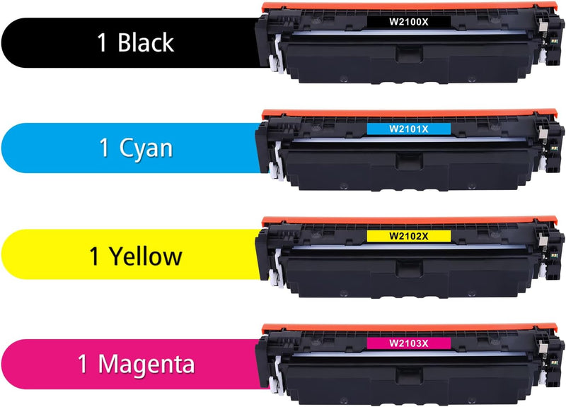 210X High Yield Toner Cartridge Compatible for HP 210A 210X W2100A W2100X Color Laserjet Pro MFP 4301fdw 4301fdn 4201dn 4201dw Printer Ink 4-Pack