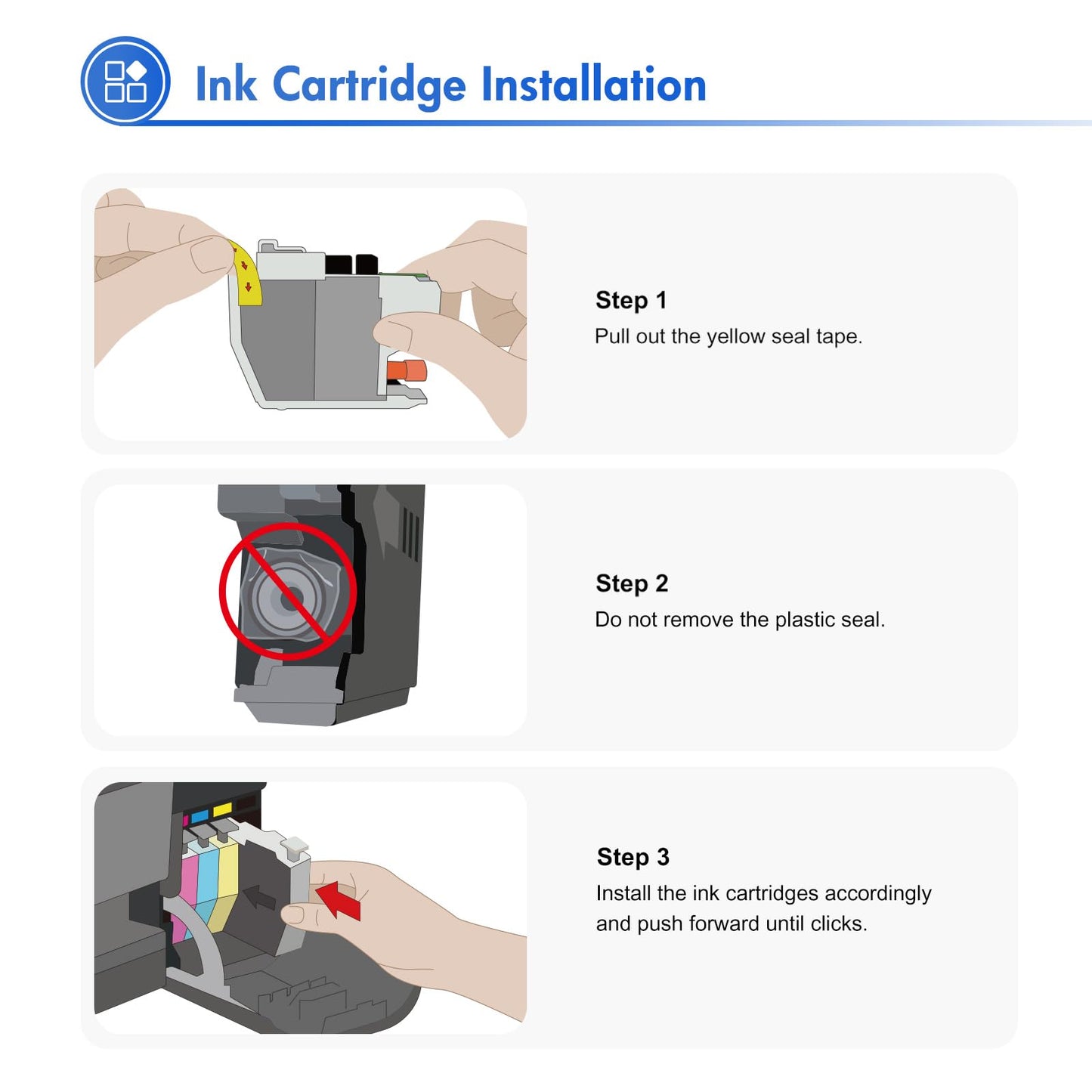 LC401 LC401XL MFC-J1010DW Ink Cartridges for Brother Printer LC 401 401XL for MFC-J1010DW MFC-J1170DW MFC-J1012DW MFC-J1800DW MFC J1010DW - 4 Pack High Yields Black Cyan Magenta Yellow