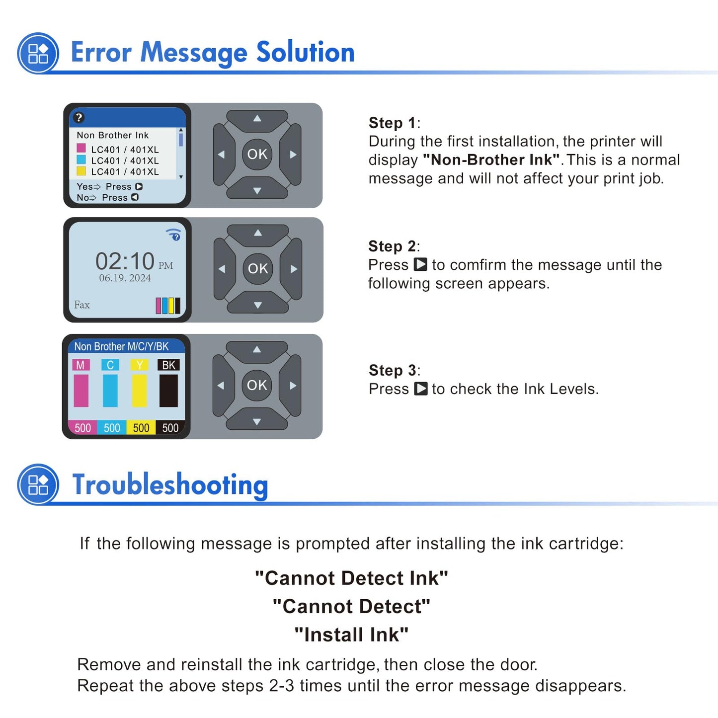 LC401 LC401XL MFC-J1010DW Ink Cartridges for Brother Printer LC 401 401XL for MFC-J1010DW MFC-J1170DW MFC-J1012DW MFC-J1800DW MFC J1010DW - 4 Pack High Yields Black Cyan Magenta Yellow