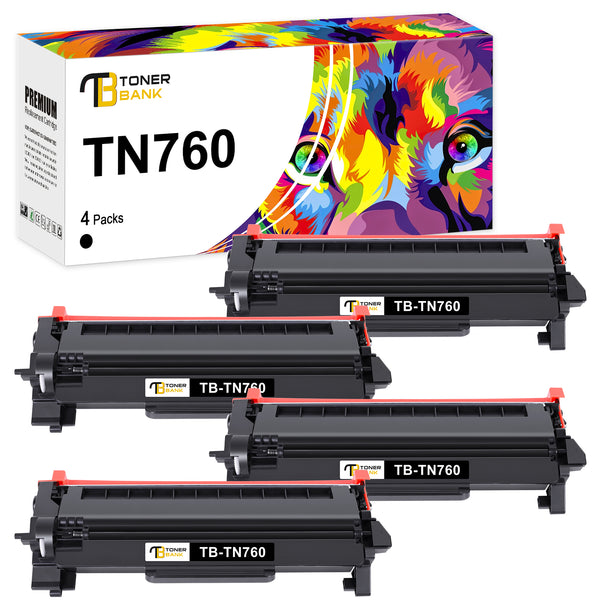 Brother TN760 Black Compatible Toner Cartridge 4 Pack – Toner Bank